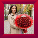 Royal Red 51 Silicone Glitter Rose Bouquet - Image 2