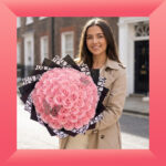 Blush Pink 51 Silicone Glitter Rose Bouquet - Image 2