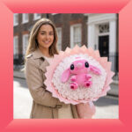 Blush Pink 101 Soap Rose Bouquet with Plush Toy - Image 2