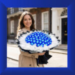 Freestanding Blue Double-tone 101 Soap Rose Bouquet - Image 2