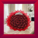 Royal Red 51 Silicone Glitter Rose Bouquet