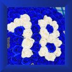 Blue and White 101 Soap Rose Bouquet - “18” Design - Image 3