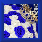 Royal Blue and White 129 Soap Rose Bouquet - Image 3