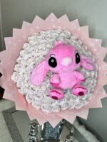 Blush Pink 101 Soap Rose Bouquet with Plush Toy - Image 3