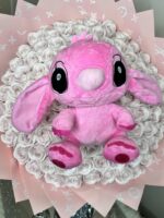 Blush Pink 101 Soap Rose Bouquet with Plush Toy - Image 4