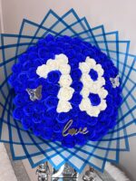 Blue and White 101 Soap Rose Bouquet - “18” Design - Image 2