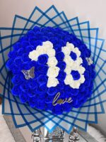 Blue and White 101 Soap Rose Bouquet - “18” Design - Image 4