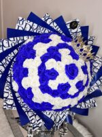 Royal Blue and White 129 Soap Rose Bouquet - Image 2