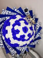 Royal Blue and White 129 Soap Rose Bouquet - Image 4