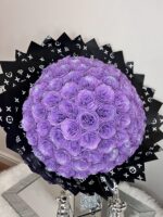 Royal Purple 101 Silicone Glitter Rose Bouquet - Image 3