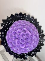 Royal Purple 101 Silicone Glitter Rose Bouquet - Image 4