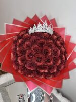 Royal Red 51 Silicone Glitter Rose Bouquet - Image 2