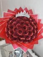 Royal Red 51 Silicone Glitter Rose Bouquet - Image 3