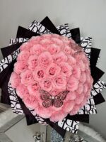 Blush Pink 51 Silicone Glitter Rose Bouquet - Image 3