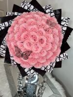 Blush Pink 51 Silicone Glitter Rose Bouquet - Image 4