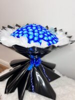 Freestanding Blue Double-tone 101 Soap Rose Bouquet - Image 2