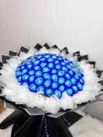 Freestanding Blue Double-tone 101 Soap Rose Bouquet - Image 4