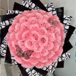 Blush Pink 51 Silicone Glitter Rose Bouquet