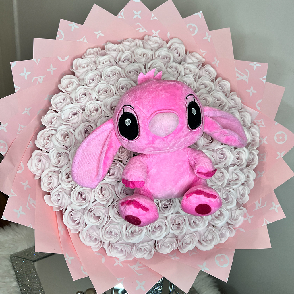 product cover copy Blush Pink 101 Soap Rose Bouquet with Plush Toy - Image 1