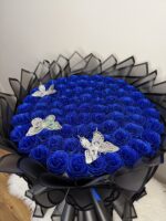 Midnight Sapphire 75 Glitter Rose Grand Bouquet - Image 4