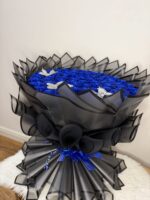 Midnight Sapphire 75 Glitter Rose Grand Bouquet - Image 2