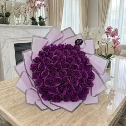Purple soap rose bouquet by Aromatic Bouquets