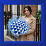 Azure Elegance – 101 Soap Rose Bouquet - Image 2