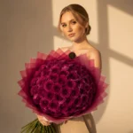 Crimson Glamour 51 Full Glitter Silicone Rose Bouquet - Image 3