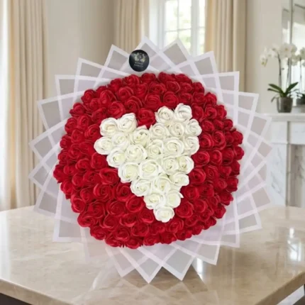 Heart shaped rose bouquet by Aromatic Bouquets