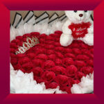 Queen of My Heart Bouquet – 75 Premium Red Soap Roses - Image 3