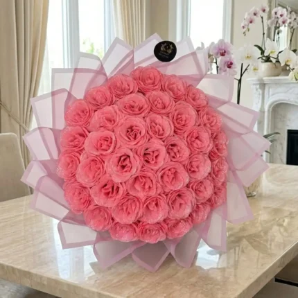 Pink Soap Rose Bouquet by Aromatic Bouquets