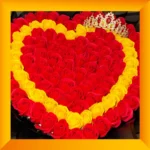 Royal Flame – Luxury 101 Soap Rose Heart Bouquet - Image 3