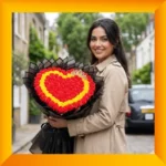 Royal Flame – Luxury 101 Soap Rose Heart Bouquet - Image 2