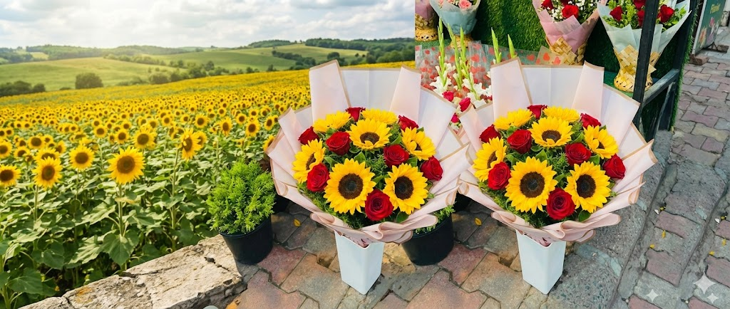 sunflowers in bouquets