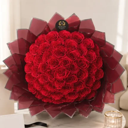 Red soap rose bouquet - Crimson Elegance by Aromatic Bouquets