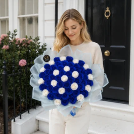 Royal Blue Kitty 61 Soap Bouquet