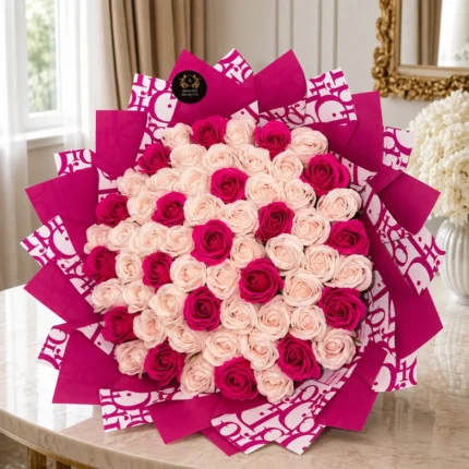 Blush pink rose bouquet by Aromatic Bouquets