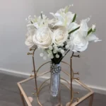 Ivory Crystal Grace — Small Premium Bride Soap Rose Bouquet