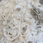 The Ivory Crystal Bride — Medium Soap Rose Bouquet - Image 2