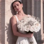 The Ivory Crystal Bride — Medium Soap Rose Bouquet - Image 4